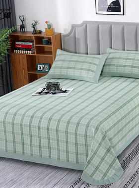 纯棉老粗布凉席三件套加厚全棉床单单件空F调席夏季双人1.5m1.8m