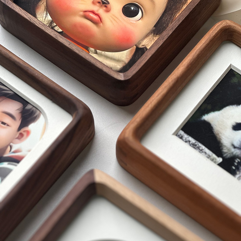黑胡桃实木相框小摆台挂墙装裱高级感简约diy画框