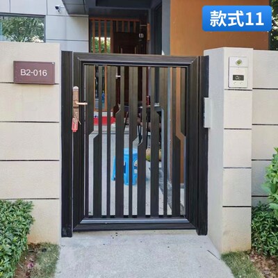单开别墅花园门铝艺庭院门平开小门中式简约对开门定W制院子围墙