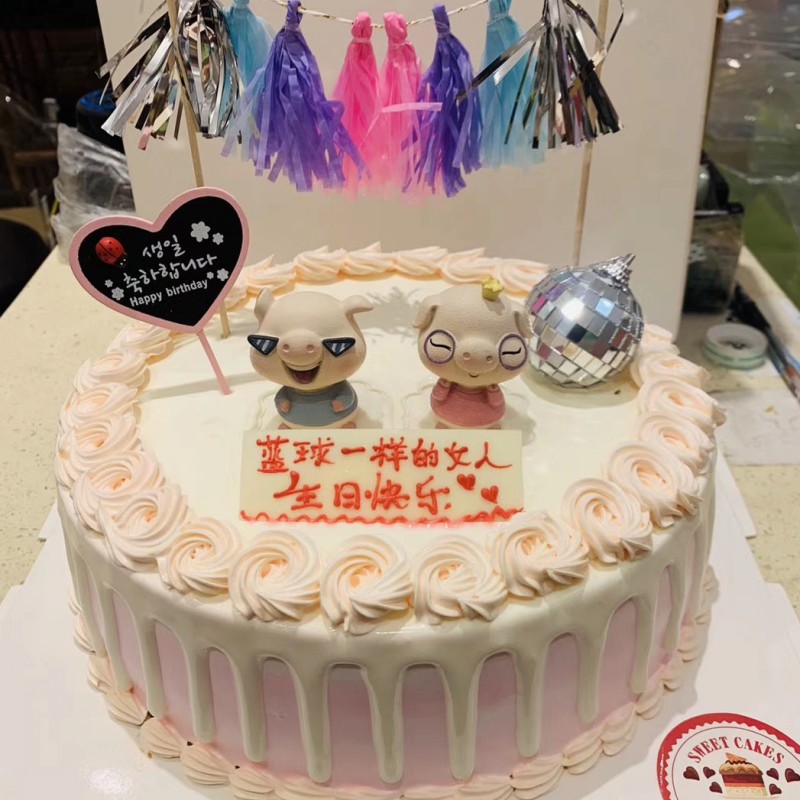 小猪生日蛋糕装饰摆件生肖猪烘焙蛋糕甜品台装饰品U配件猪摆件可