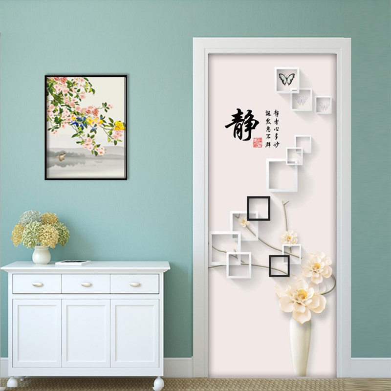 门贴自粘a木门翻新门贴纸玻璃客厅卧室厨房贴电梯墙贴画整张q131