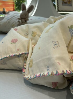 少女心彩色南瓜双层纱纯棉四件套1.5m1I.8米公寓全棉床单被套宿舍