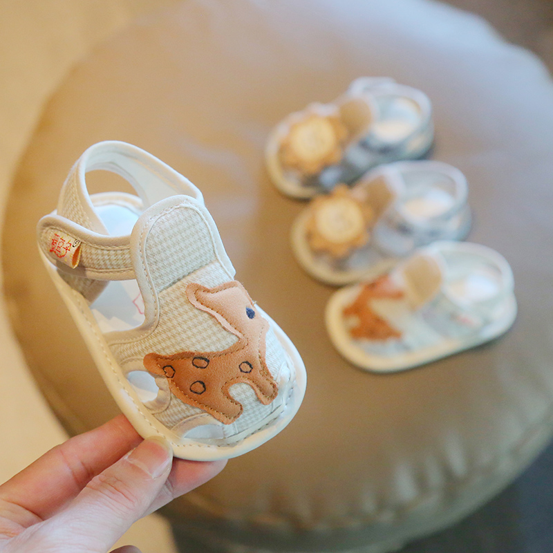 8八个月宝宝鞋手工婴儿软底布鞋室内1岁婴幼儿凉鞋男软底家居夏季