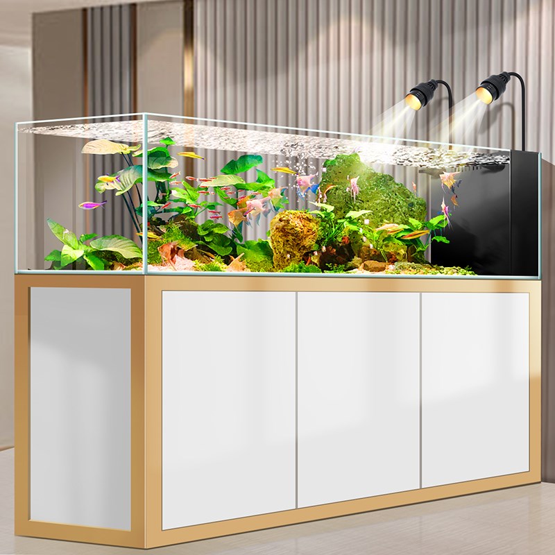 铝合金溪流缸鱼缸水族箱底滤客厅超白玻璃兰寿背包侧溢流造景草缸