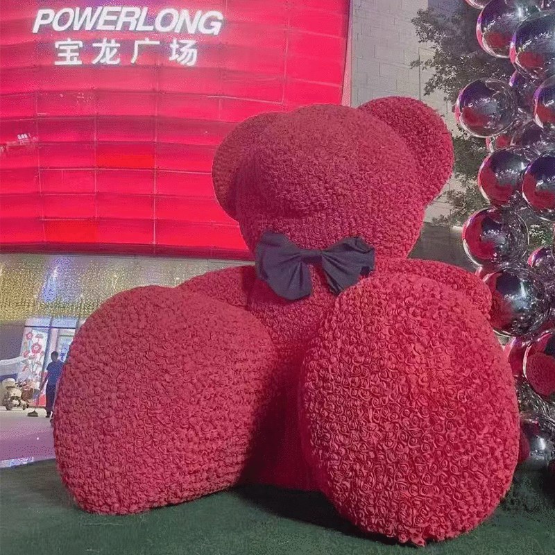 泡沫卡通植绒娃娃毛绒装饰卡通大型公仔户外装饰商场IP美陈定制