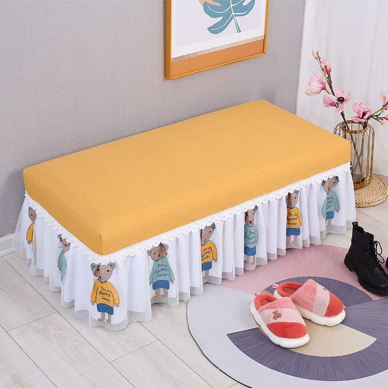 蕾丝全包换鞋凳罩防尘罩长凳套罩长方形沙发凳套床尾凳套罩简约,居家布艺,桌布,淘宝优惠券,粉丝福利购,淘宝优惠卷