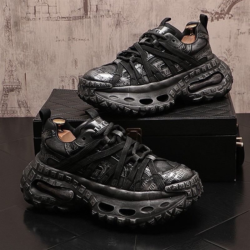 老爹鞋秋冬男绑带做旧脏脏鞋厚底增高休闲鞋韩版潮流运动爆款鞋子