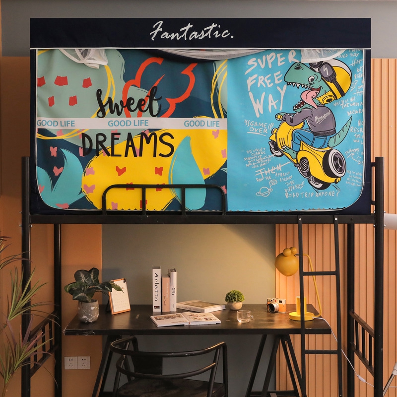 学生宿舍遮光蚊帐床帘一体式x上铺下铺帐篷床幔窗帘寝室架子床防