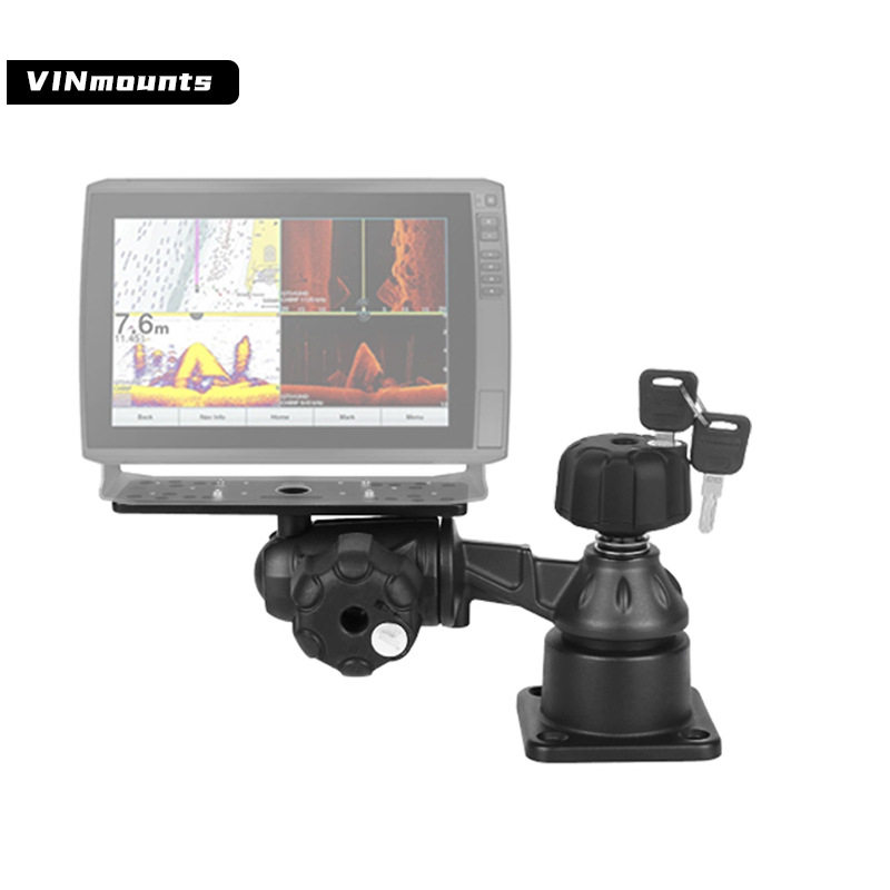 海钓成像仪固定带锁防盗横臂球头支架万向调节佳明探鱼器摆臂支架