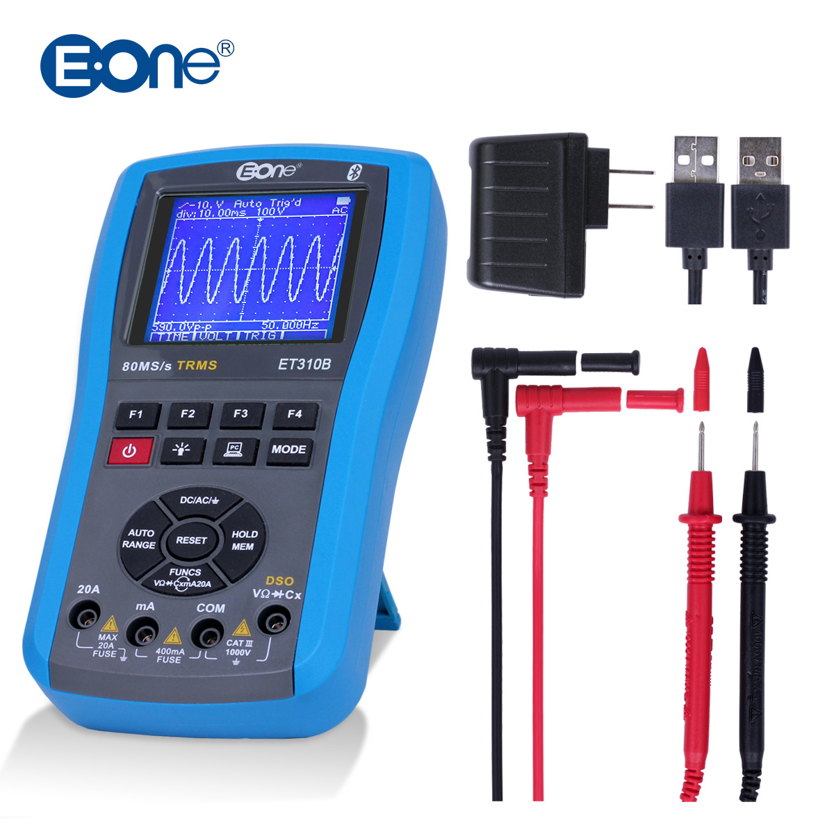 伊万厂家 ET310B一键示波20MHz高精度蓝牙万用示波表英文版