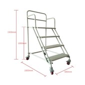 仓库理货登高梯子货梯超市2步3步梯堆高车装 卸车移动登高带轮平台