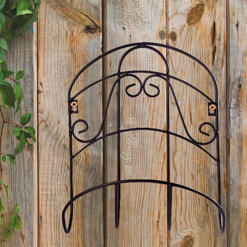 供应铁艺花园软水管支撑架 复古管子托架 墙上置物架壁挂支架