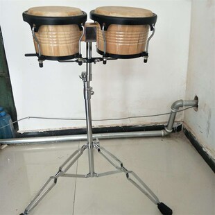 奥尔夫幼儿邦戈鼓 儿童打击乐器带架子一体鼓音乐教具班戈鼓