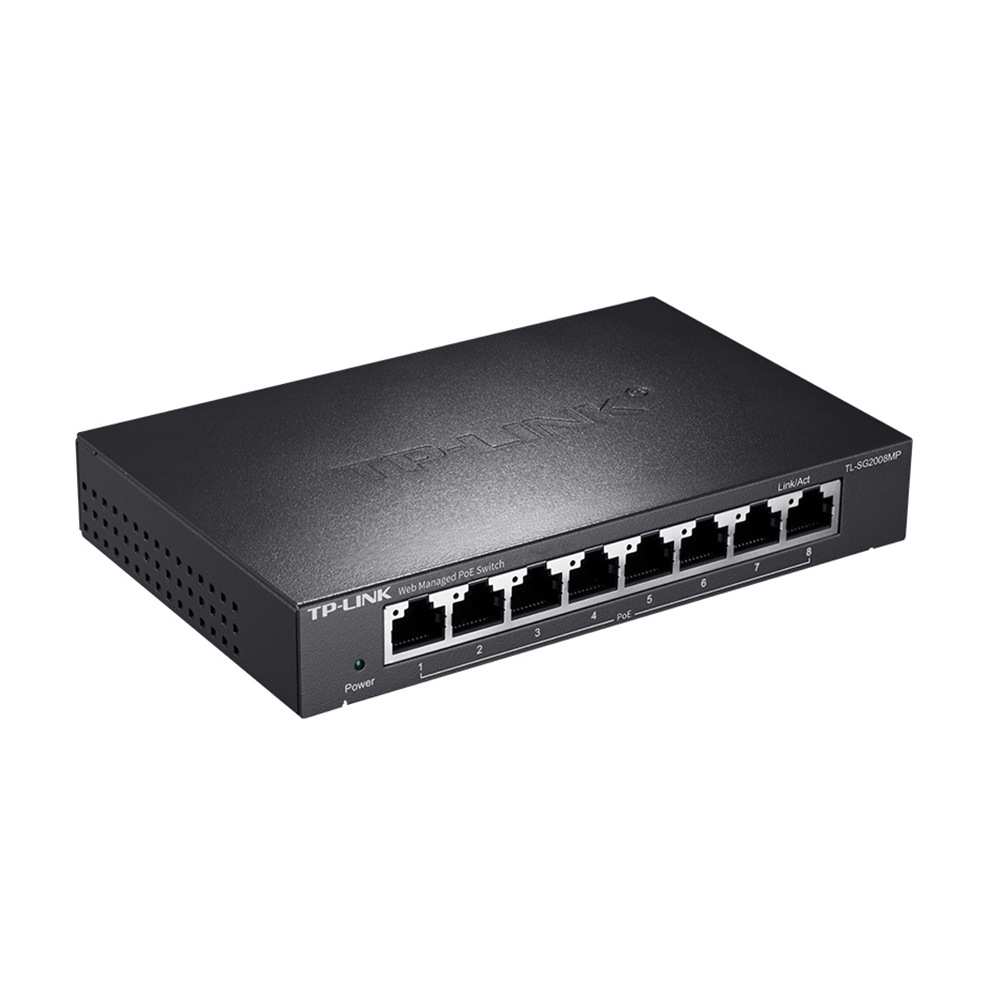 TP-LINK TL-SG2008MP 8口全千兆网管型PoE交换机以太网络供电器