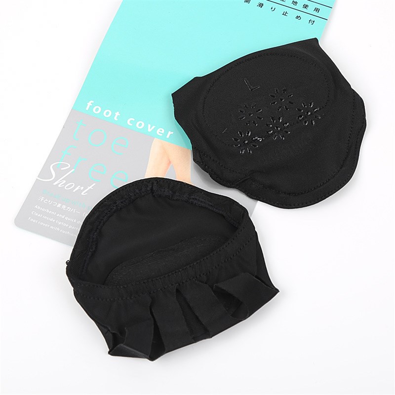 高跟鱼嘴半码五指趾防滑吸汗z隐形女薄袜防磨脚露趾前掌垫夏季