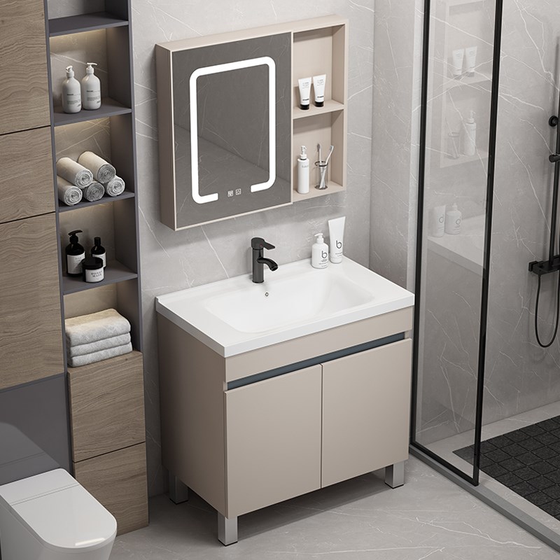 蜂窝铝落地浴室柜加厚陶瓷一体盆卫生间洗K漱台洗脸池洗手盆柜组