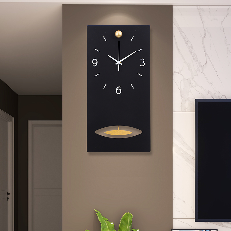 时钟挂钟客厅现代简约长型极简家用挂表时M尚竖款网红创意轻奢钟