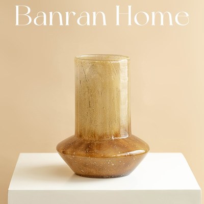 花瓶无为c时间馆琉璃高级感中古新中式玻璃花艺花器侘寂风装饰摆