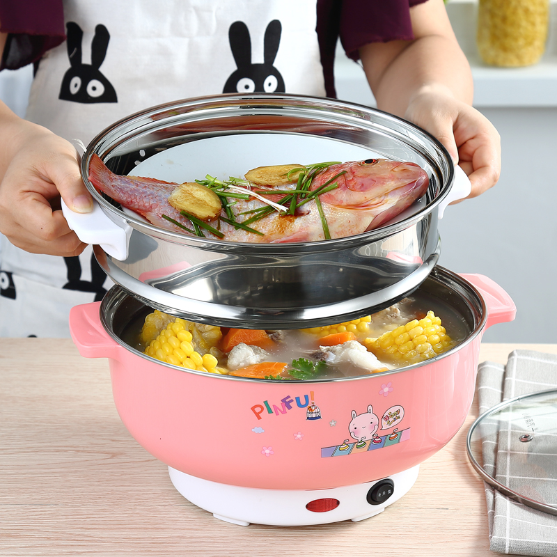 多功能电热锅 小电锅蒸锅学生宿舍迷你小功率L家用火锅2-4人煮面