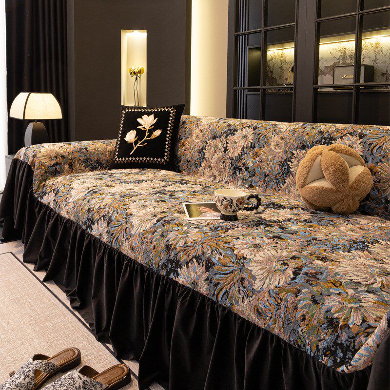 田园风沙发套罩花色沙发盖布碎花沙发巾四季通用沙发垫提花沙发布