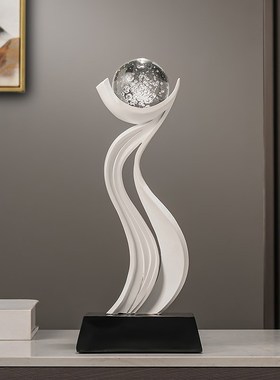 风生水起轻奢高档水晶球r摆件招财客厅办公室玄关酒柜电视柜装饰