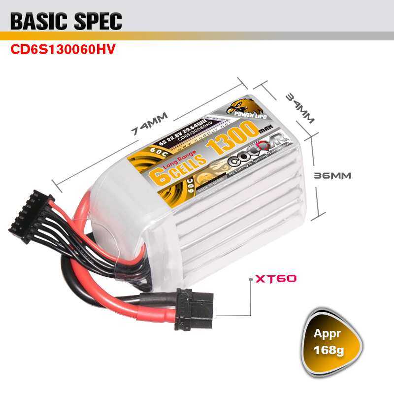 鹰氪CODDAR 1300MAH 6S 22.8V 60C长续航轻量化穿越机锂电池LIHV