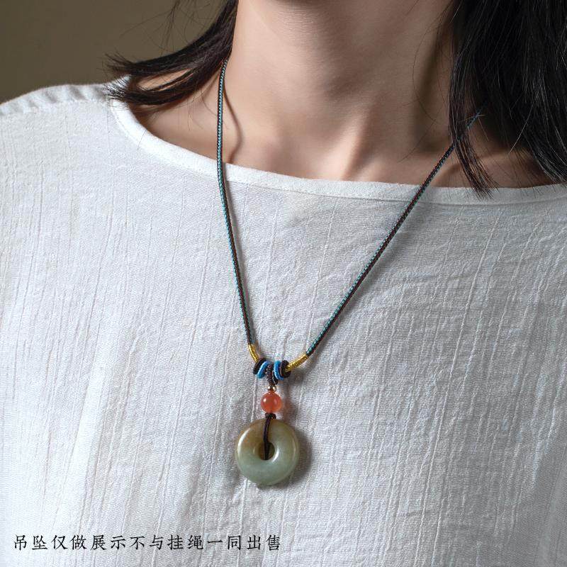 高档手工编织翡翠玉绳子吊坠挂绳黄金蜜蜡项链绳子挂件绳男女简约