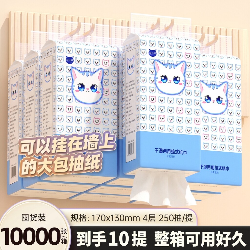大包悬挂式抽纸卫生纸家用擦手图片