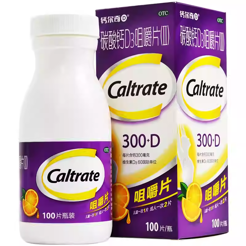 【钙尔奇】碳酸钙D3咀嚼片(II)0.75g60IU*100片*1瓶/盒