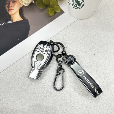 适用奔驰车钥匙套壳扣c260l甜酷e300l黑粉a200新GLB女生S级高级感