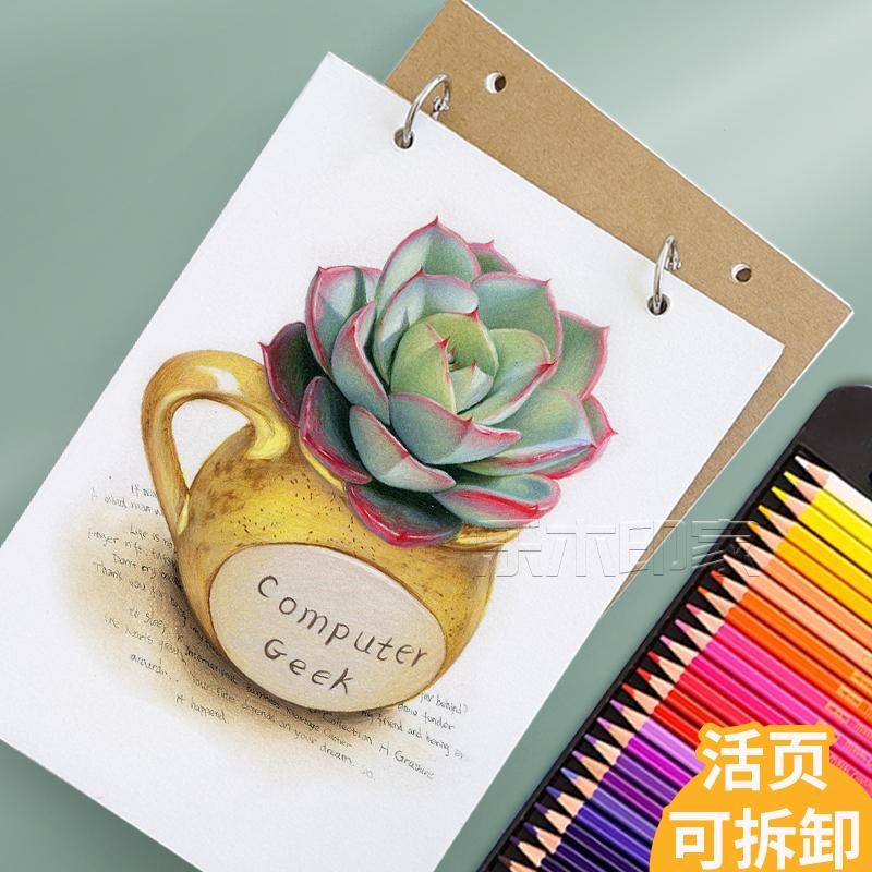彩铅专用绘画本A3彩铅本A4细纹彩铅纸本a5活页可拆卸彩铅专用本