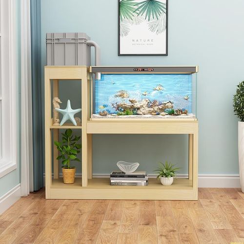 定制实木鱼缸架上滤鱼缸底柜高低鱼缸架加厚水族箱置物架鱼缸桌子