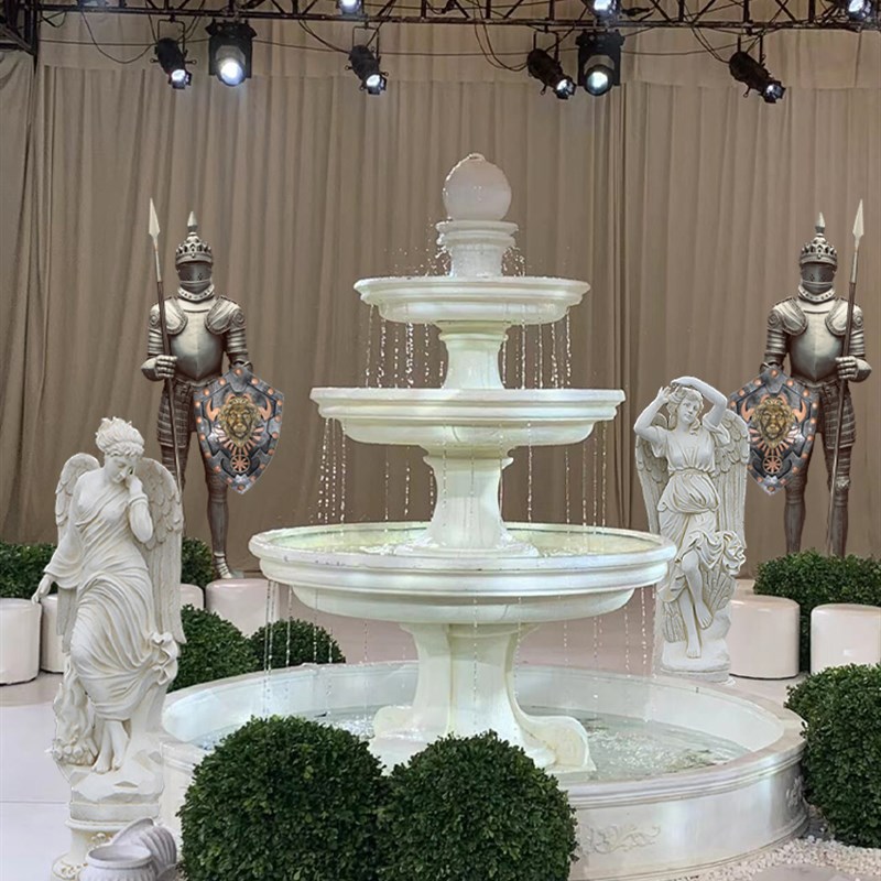 欧式流水喷泉户外庭院花园鱼塘喷水池景观装饰造景婚庆摆件许愿池