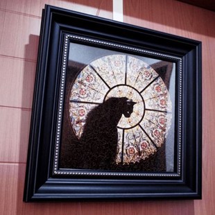 欧式正方形画框迷你教堂的猫拼图相框装裱可定制任意尺寸画框可挂