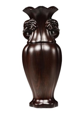 黑檀实木花瓶摆件实木质太平有象花瓶插花家居客厅装饰摆设送礼品