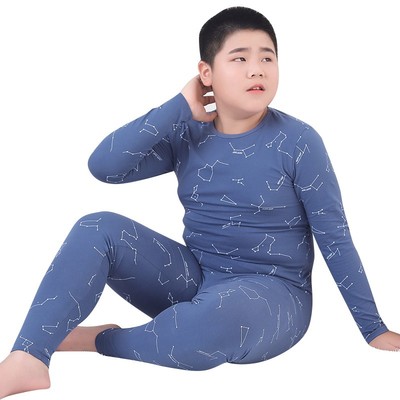胖童秋衣秋裤套装加肥加大男童大码衬衣衬裤纯棉内衣大童衬衣衬裤
