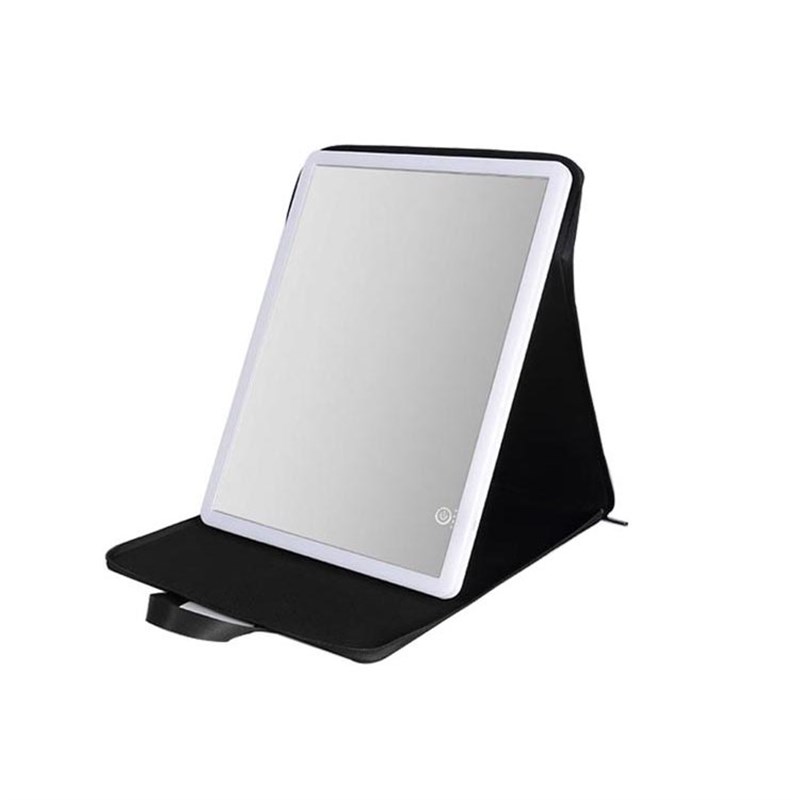 手提led圆化妆镜折叠便携带灯化妆师跟妆镜子便携式镜补光灯带