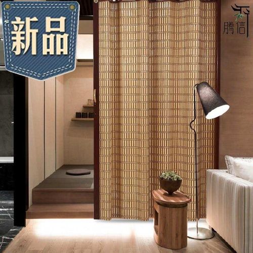 定制屏风隔断帘客厅竹帘子移动折屏简易推拉门o商铺门帘卷帘玄关