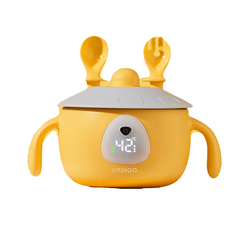 七彩叮当宝宝保温碗充电儿童婴儿防摔不锈钢N免注水智能恒温辅食