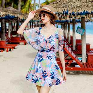 微胖泳衣女遮肉保守k2025新款 度假泳0826b 显瘦遮肚泡海边连体裙式