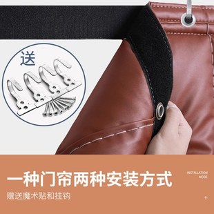 超厚棉门帘冬季 保暖防风特厚隔音隔断帘挡风防寒窗帘防水PU皮防雪