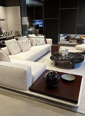 意式地平线沙发现代简约客厅别墅大平层会所民P宿转角布艺组合沙