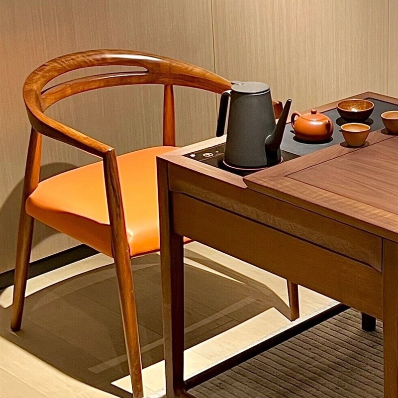 2024新款北美黑胡桃木阳台推拉茶桌极简茶台现代白蜡木干泡茶几