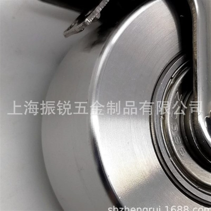不锈钢脚轮1.5寸2寸轻型304全不锈钢刹车万向轮子 防锈耐腐