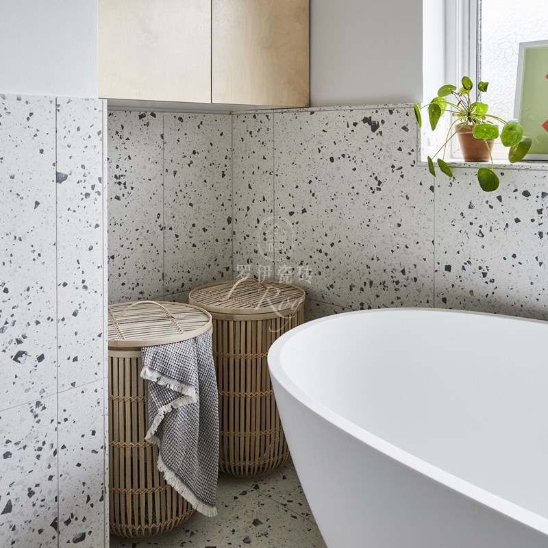 彩色颗粒水磨石瓷砖卫生间客厅厨房阳台墙砖哑光600X1200防滑地砖