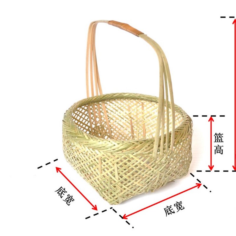 竹篮子 手工竹编篮 手提篮 菜蓝 收纳篮 水果篮 鸡蛋篮子款式多样