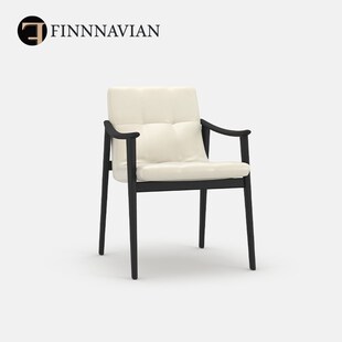 芬纳维亚 意式现代简约o带扶手高靠背餐椅书椅化妆椅子(Fznn芬恩)