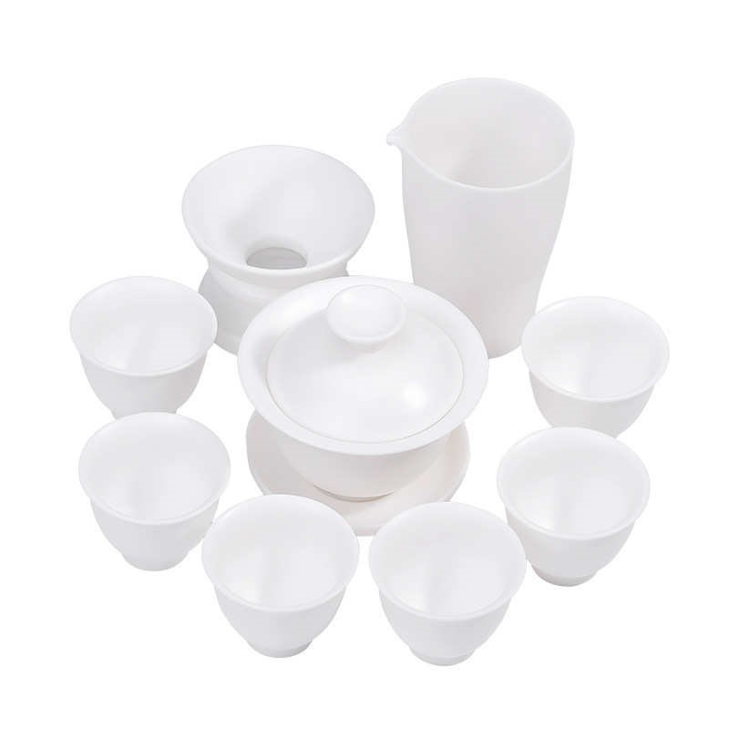 陶瓷功夫家用茶具套装泡茶高白瓷茶杯简约办公室喝茶茶道整套