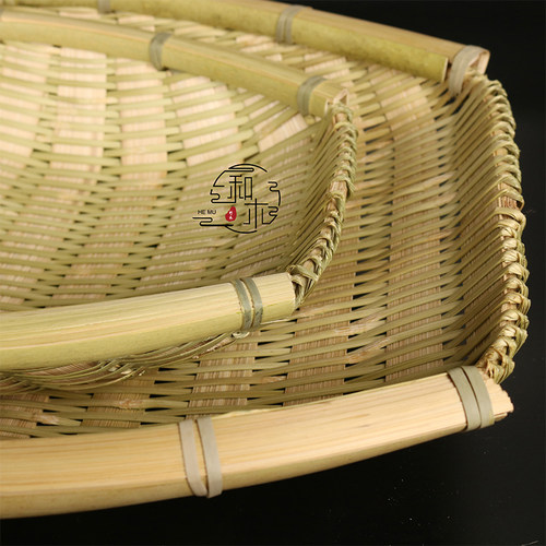 竹编筲箕簸箕家用竹制品淘米沥水洗D菜厨房饭店云南手工竹筛竹篮