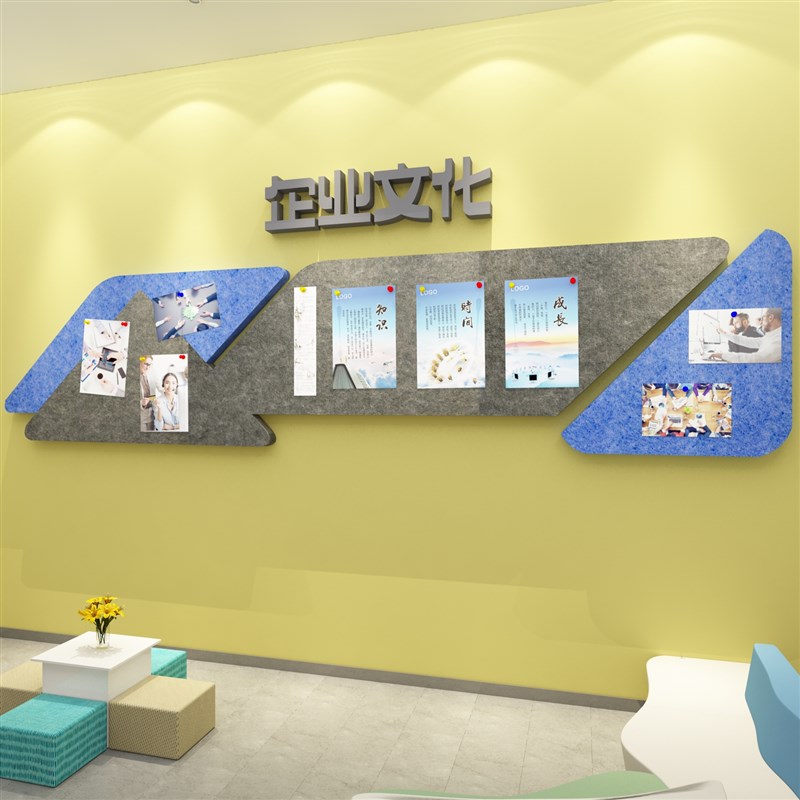 毛毡板公告栏墙贴办公室氛围布置企业文化墙公司励志员工风采展示